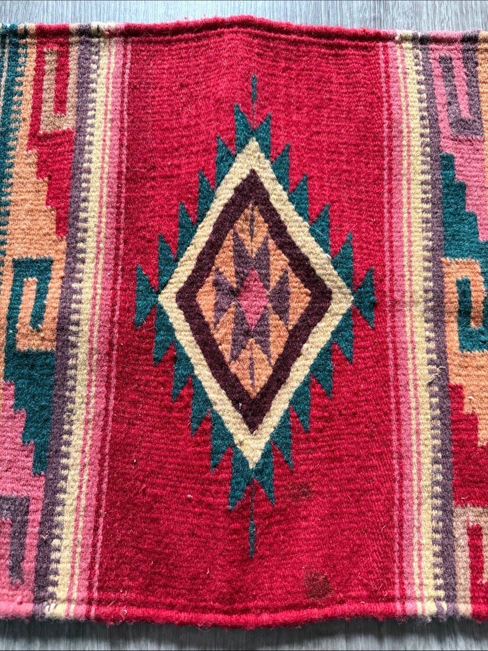 Red Southwestern Diamond Accent Table Mat - Picture 10 of 10